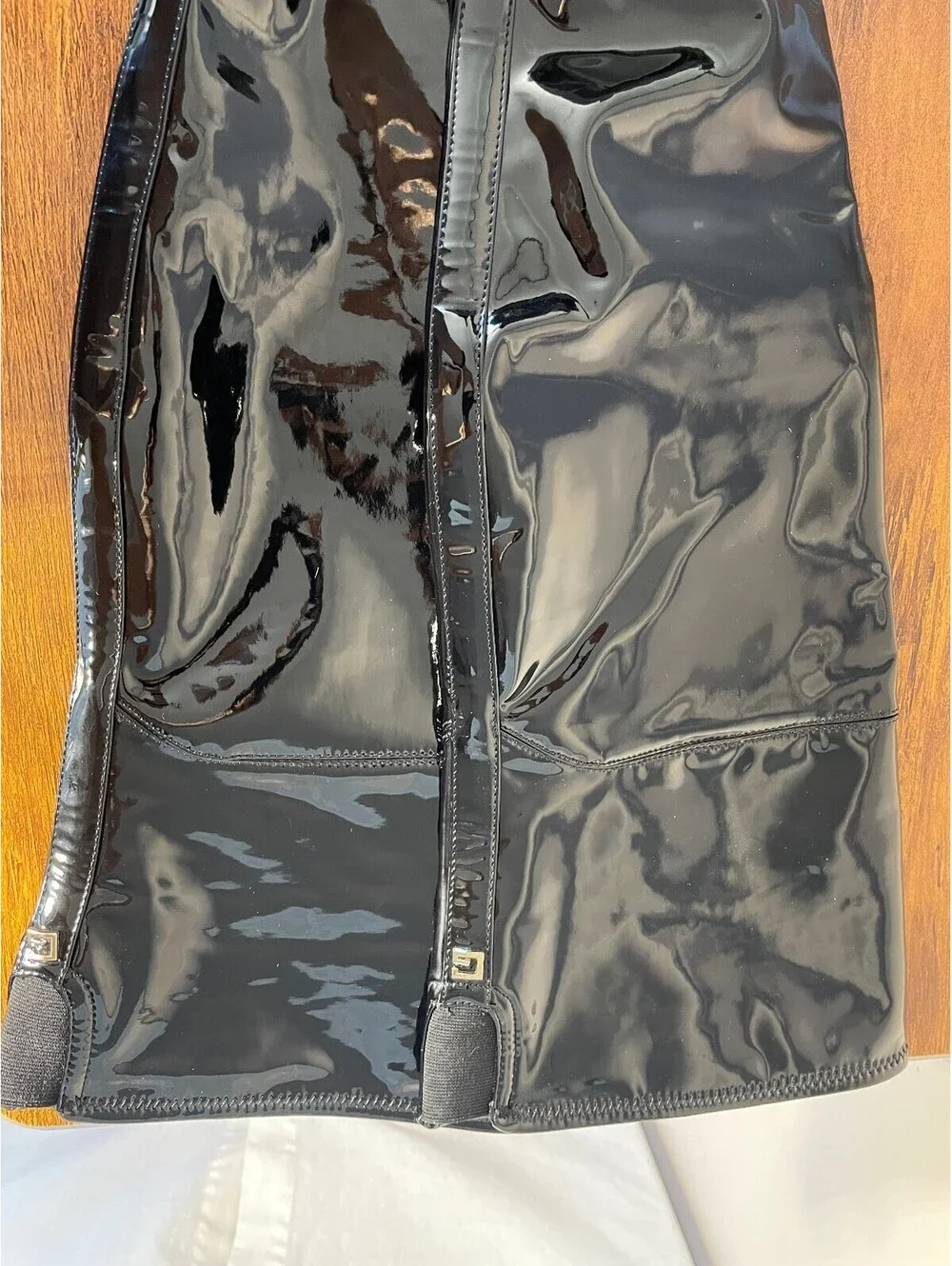 GUESS Black Patent OTK Stiletto Boots Mob Wife Y2K Baddie 8W